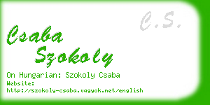 csaba szokoly business card